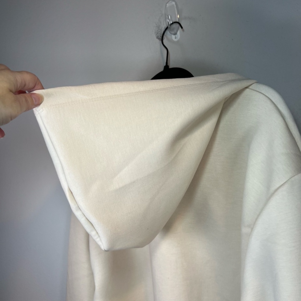 A New Day Zip Up Hoodie Jacket Cream Cropped Soft Cozy Neutral NEW Women's Sz XL - Picture 11 of 15